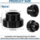 4 Pcs SP1500UNPAK2C Union Connection Kit, 1-1/2-inch Socket by 2-inch Slip Flush Union Connectors Pak Replacement, Compatible with Hayward Pumps/filters and Chlorine Feeders
