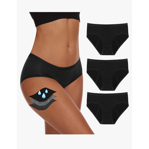 Period Underwear For Women, Leak-Proof Hipster, Brief, Heavy Flow, 3 Pack,M