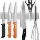 Ninolny 10 Inch Magnetic Knife Strip, Premium Stainless Steel Wall Mounted Kitchen Knives Bar,Space-Saving Powerful No Drilling Magnetic Knife Rack for Home Kitchen Utensil Holder & Tool Holder