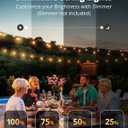 VIPAR Outdoor String Lights, 30FT 13 G40 Bulbs Patio Lights Outdoor Waterproof, Shatterproof Connectable LED Outside Hanging Light for Balcony, Backyard, Porch, Garden, Deck, Bistro, 2700K Dimmable