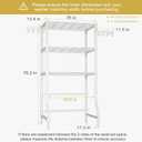 Ulif U8 Laundry Room Storage Organizer, Over The Washer and Dryer Storage Shelves for Laundry Organization, 35W x 17.3D x 76.2H, Suit Washing Machine Width Within 32.6, Hold 304 lb, White