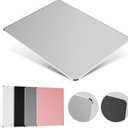 HONKID Hard Metal Mouse Pad for Desk, Aesthetic Rigid Mouse Pad for Magic Mouse and Pro/Air with Stable Rubber Base, Aluminum Mousepad for Travel and Home Office (Silver) (9.1L x 7.1W inches)
