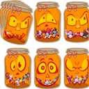 2 x 50 Pack Halloween Mason Jar Shape Crafts Candy Cards -DIY Trick or Treat Boxes for Party Favors, School Classroom Gift Cards for Kids, Holiday Gifts for Classroom Kid