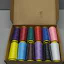 12 Pack Serger Thread Cones, 1800 Yards Each Spool Overlock Thread, PolyesterThread 40s/2 for Serger&Overlock, Quilting, Piecing, Sewing Machine