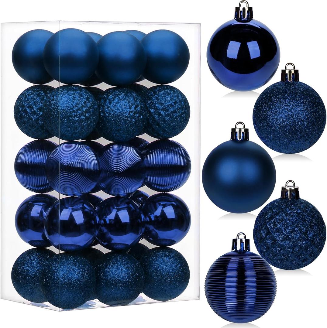 30PCS 2" Christmas Ball Ornaments Shatterproof Navy Blue Christmas Tree Decorations Xmas Tree Balls Halloween Ornaments Dcor