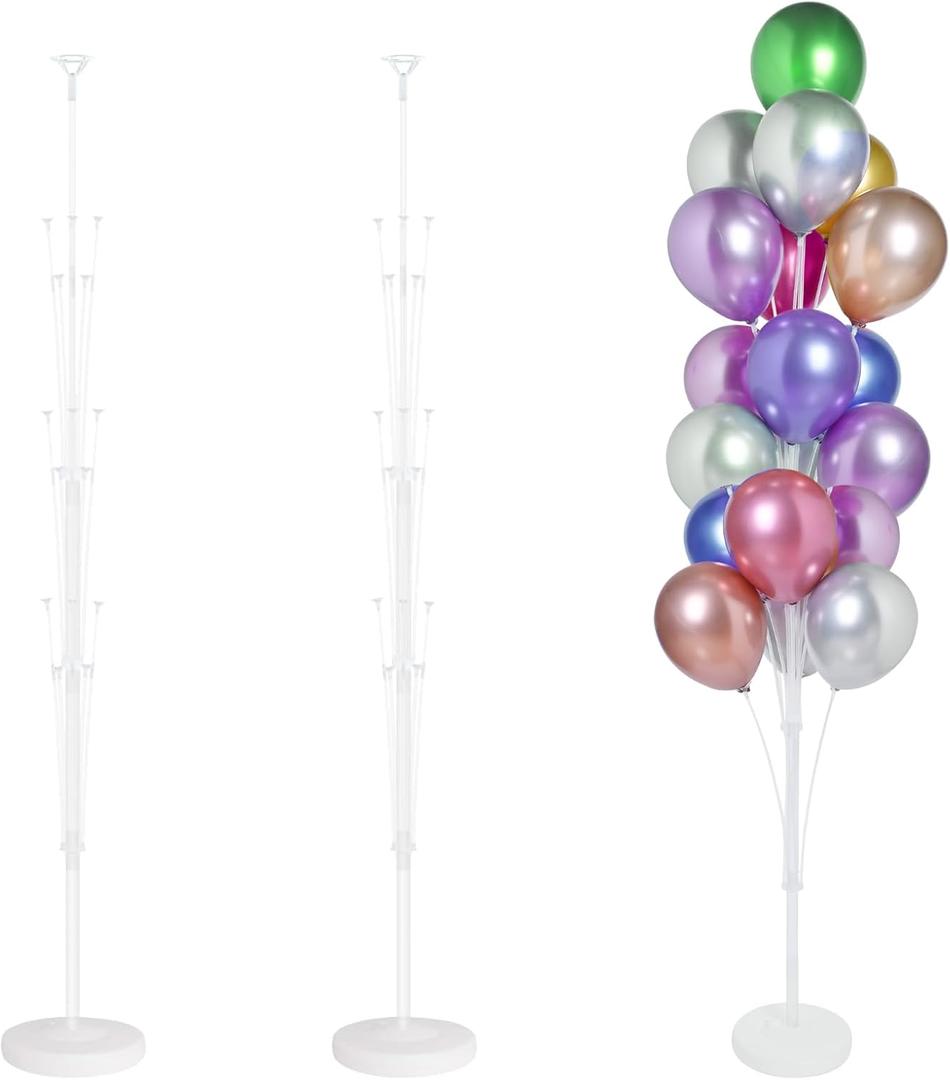 KATBUU 2 Sets of Balloon Stand Kit  6ft Balloon Stands with Base, Balloon Sticks, Decorations for Party Birthday Wedding Baby Shower Gender Reveal Graduation
