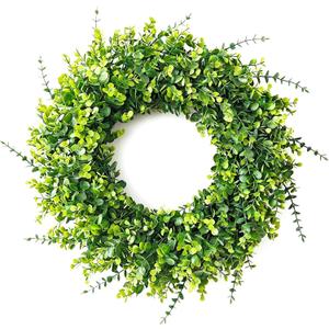 26 Inch Artificial Eucalyptus Wreath for Front Door, Year-Round Greenery, UV & Weather Resistant