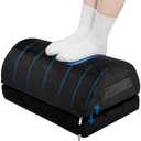 Audoyon Handle Foot Rest for Under Desk at Work, Ergonomic Footrest for Office, Foot Stool for Feet with Double Layer Adjustable Height and Washable Cover, Black