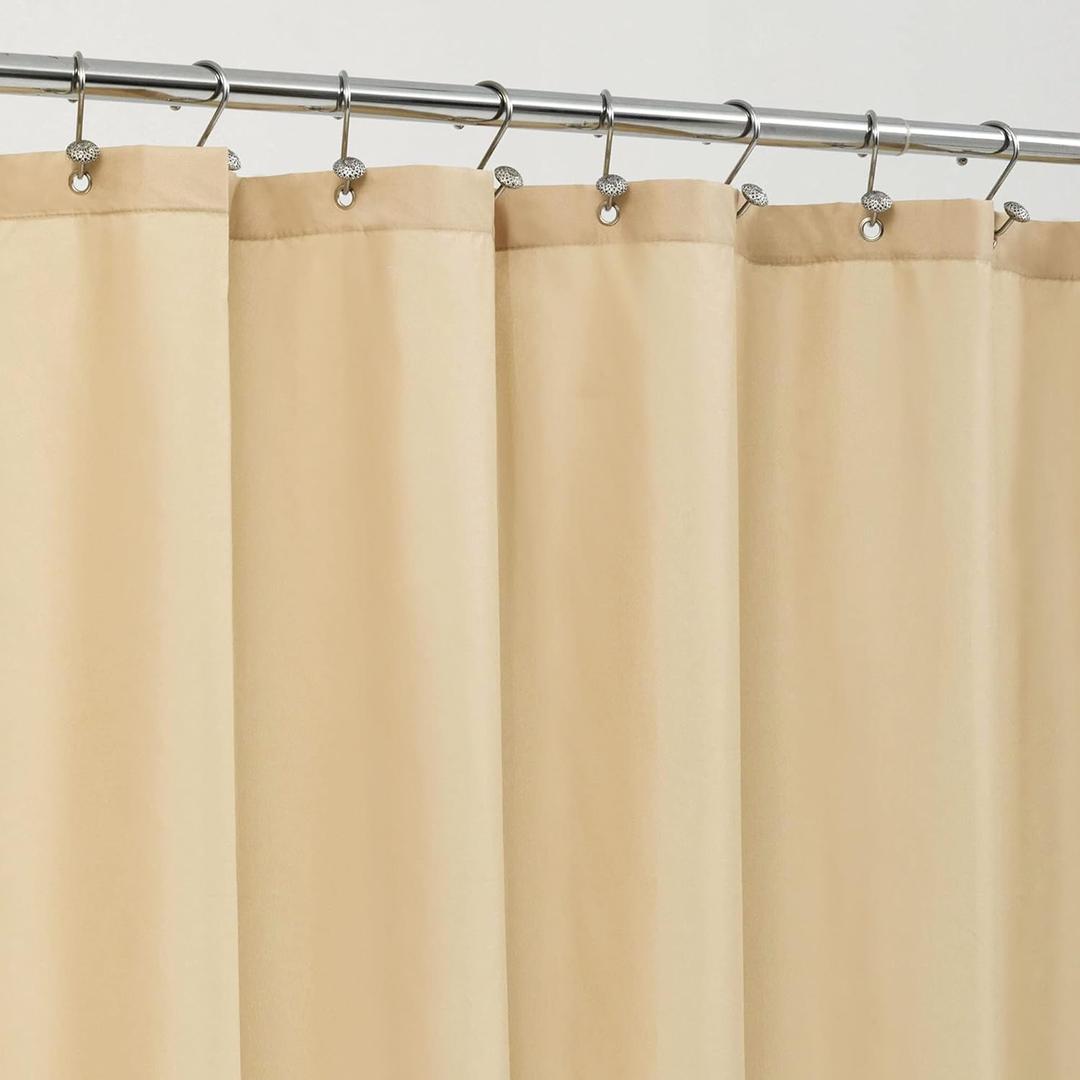ALYVIA SPRING Long Fabric Shower Curtain Liner Waterproof - 72" x 74", Soft & Lightweight Longer Shower Curtain with 3 Magnets, Machine Washable - 72x74, Khaki