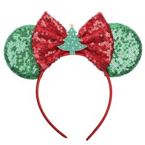 Mouse Ears Headbands Women Mice Ears Headhand Bows Shiny Glitter Birthday Party Themed Events (Tree)