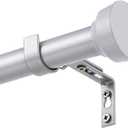 Curtain Rods for Windows 32 to 240 Inches Adjustable Length 1 Inch Diameter Window Curtain Rod with Aluminium End Cap, Brushed Nickel