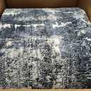 Rugcomf Large Living Room Rug 8x10 Washable Vintage Abstract, Blue