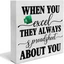 Office Signs Accountant Quote Wooden Box Sign When You Excel They Always Spreadsheet about You Desk Decorative Wooden Sign Office Decor for Desk Table Shelf 5 x 5 Inches