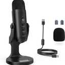 ZealSound Podcast Microphone for PC, Noise Cancellation USB Mic with Gain, Volume Adjustment & Mute Button, Monitoring & Echo, for YouTube, TikTok, Podcasting, Streaming, iPhone, iPad, Android, Mac