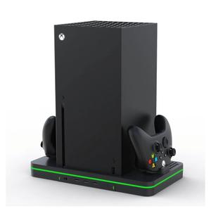 Charging Stand with Cooling Fan, CODOGOY Vertical Stand Compatible with Xbox Series X/S Console and Controller, Vertical Dual Controller Charger Station Dock Accessories with 3 USB Ports, black