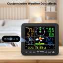 Home Weather Station with Rain Gauge and Wind Speed, Weather Stations Wireless Indoor Outdoor with Rain Gauge Outdoor, Forecast, Temperature, Humidity, Moon Phase, Alarm Clock(No WiFi)