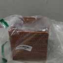 Square Rattan Tissue Box Cover, Hand Woven Wicker Tissue Holder, 5.5 x 5.5 X 5.7 inches, Honey Brown