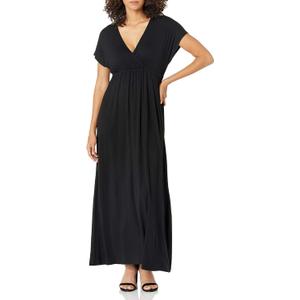 Women's Waisted Maxi Dress, Black, X-Small