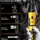 APEXPOWER 3/8 Inch Cordless Ratchet Wrench for DEWALT 20V Battery, 88Ft-Lbs, 0-400RPM, Electric Wrench Ratchet w/Variable Speed Trigger, Reinforced Head, R&F Switch, 7 Sockets,3/8" to 1/4" Adapter