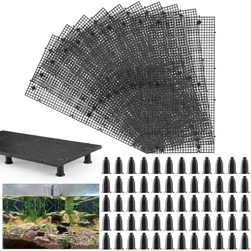 10pcs Plastic Egg Crate Grip Bottom Fish Tank Isolation Board Egg Crate Tray Panel Fish Tank Divider 60pcs Aquarium Board Support Kits