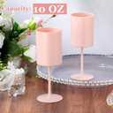 24 Pcs Pink Acrylic Wine Glasses with Stems 10 oz Colored Square Champagne Flutes Stemmed Glassware Toasting Glasses for Party Wedding Anniversary Birthday Dinner Party Decoration
