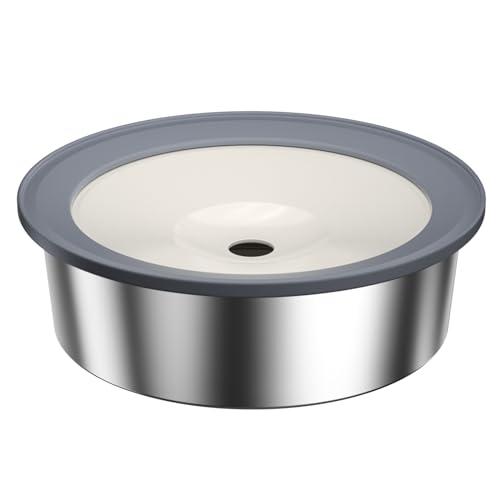 No Spill Dog Water Bowl, 1.5L Stainless Steel Slow Drinking Water Dish Dispenser, Spilling Drip & Splash Proof Slobber Stopper for Dogs Cats Messy Drinkers