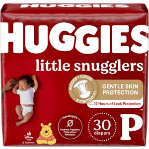 Huggies Newborn Diapers, Little Snugglers Baby Diapers, Size Preemie (up to 6 lbs), 30 Count