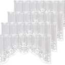 WUBODTI 4 Pcs White Sheer Swag Valance Curtains for Kitchen Windows, Floral Embroidered Lace Window Valances Hollow Knitted Short Curtains for Small Windows Bathroom Living Room Decor, 63 Wx24 H