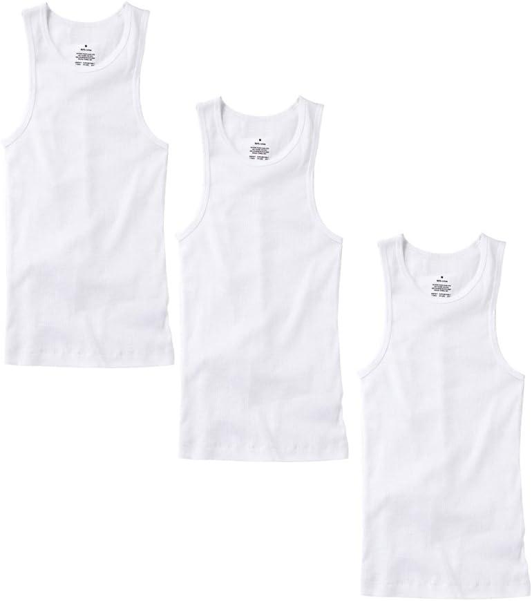 TZ Promise 3-6 Pack Men's 100% Cotton Wife Beater A-Shirts Undershirt Plain Ribbed Tank Top (3-Pack White, Large)