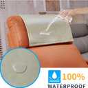 Non Slip Recliner Headrest Protector Washable Faux Leather Headrest Covers for Recliner Chair Waterproof Couch Head Rest Covers for Sofa,Furniture,Office Chair,Theater Seat (Beige)