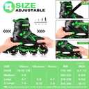2PM SPORTS Torinx Green Boys Adjustable Inline Skates, Fun Beginner Roller Skates for Kids, Youth, Girls, Men and Women, Large - Youth (4-7 US)