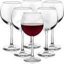 Libbey Vina Red Balloon WineGlasses, 18.25 Oz Elegant Large Red WineGlasses Set of 6, Long Stem Glass WineGlasses for Weddings, Birthdays, and More