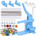 Button Maker Machine, Molds in 3 Sizes: 2.28, 1.25, and 1, 500 Buttons, 15 Fridge Magnets, 15 Bottle Openers, 15 Keychain, Pin Maker Machine Kit DIY, Circular Cutter in 3 Sizes