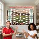 2026 Global Football Tournament Bracket Poster, 35x24" Professional DIY Match Tracker with 64 Reusable National Flag Stickers, Premium Polyester Fabric Wall Decor for Office, Man Cave & Sports Bar