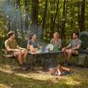 Camping Chair Set of 3, Outdoor Folding Camping Chairs for Heavy People with Cup Holder & Carry Bag,Collapsible Chair Include One Sofa Chair and Two Single Chair,Support up to 500lbs