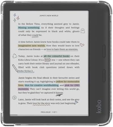 Zcooooool Case for Kobo Libra Colour/Kobo Libra 2 eReader Case 7 inch Reinforced Corners Cover/Libra Colour Case/Libra 2 Case, Transparent