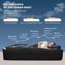 BEDLORE Queen Mattress Topper, Thick Pillow Top Pad for Back Pain Relief, Soft Mattress Cover with Deep Pockets 6-18 inch(Black)