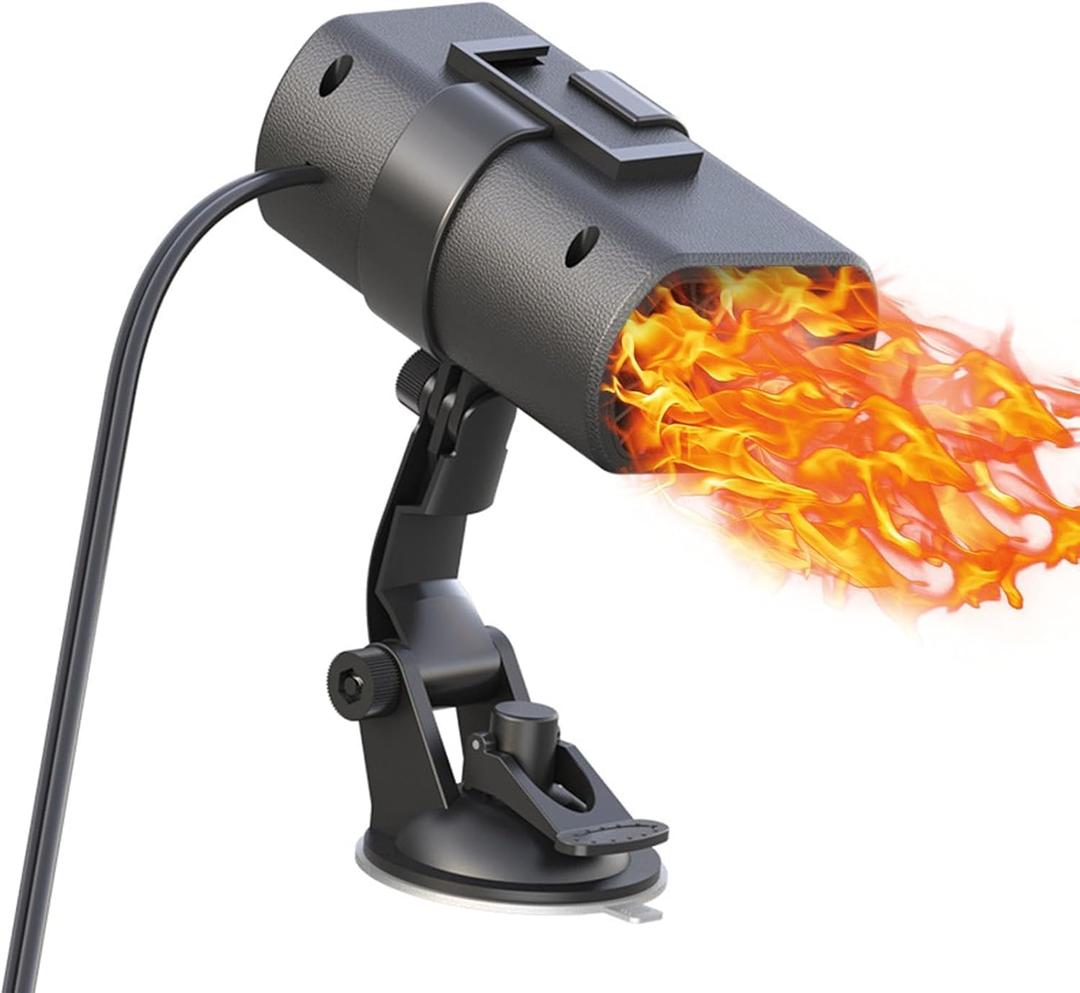 12 Volt Heater For Car 150W Fast Heating Cooling Fan Defogger & Defroster 360 Rotation Portable Car Heater That Plugs Into Cigarette Lighter Small Air Heat 202507 (Black)