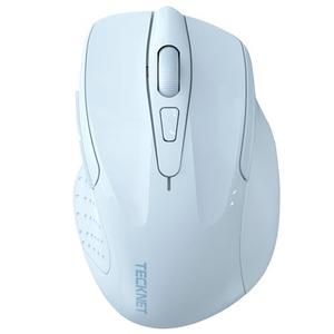 TECKNET Wireless Mouse (2.4G & BT5.0/3.0) Silent 4800 DPI Computer USB A & Bluetooth Mouse 6 Buttons, Wide Compatibility - Lightblue
