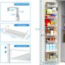 VyGrow 12.3" W Narrow Over the Door Pantry Organizer, 8-Tier Over the Door Organizer with Adjustable Basket, Pantry Door Organization for Pantry Kitchen Storage Room Spice Rack, White