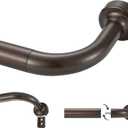Dark Bronze Curtain Rod for Windows 28 to 150 Inch, Internal Splicing 1 Inch Diameter Disc, Adjustable Room Darkening Curtain with Aluminum Finials and Brackets, Wrap Around Design