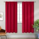 2 Blackout Window Curtain Panels, Foam Back Lined Curtains, Thick Erin Panels, (Red), 72*52”