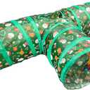 Christmas Cat Tunnel 3-Way Tube Toy  Foldable Holiday Cat Play Tunnel with Crinkle and Peek Holes for Indoor Cats and Kittens