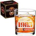 2 PACK Vintage 1985 Whiskey Glasses, Bourbon Glass, 40th Birthday Gifts Men, 40th Birthday Decorations for Men, Birthday Gifts for Him, Unique Christmas Gift