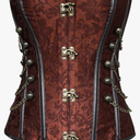Charmian Women's Spiral Steel Boned Steampunk Gothic Bustier Corset with Chains. Size 5XL