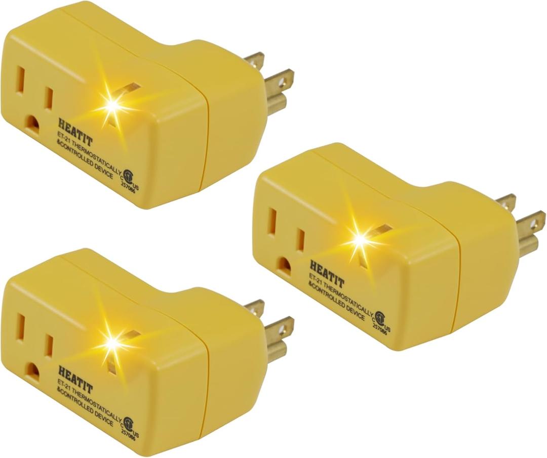 HEATIT ET-21 Freeze Thermostatically Controlled Outlet On at 38F /Off at 50F ET-21-3