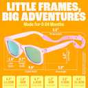 Polarized Baby Sunglasses With Strap - Unbreakable Flexible Infant Sunglasses For Toddlers Newborns 0-24 Months (Transparent Pink)