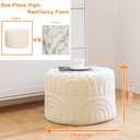 Asuprui Plush Fabric Ottoman Footrest 20"x14" Soft Foam Pouf with Removable Cover Perfect for Living Room, Bedroom & Dorm(Linen)