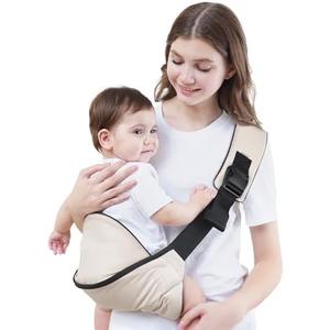 GAGAKU Toddler Carrier Adjustable Padded Sling Portable Ergonomic Baby Holder Carrier with Non-Slip Seat for 6-36 Months Infants & Toddlers (14-35 lbs)-Cream