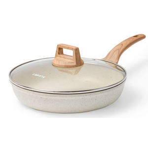 CAROTE Non Stick Frying Pan, NonStick Granite Skillet Omelet Pans, Stone Cookware Chefs Pan, PFOA Free, (White Granite, 12Inch)